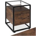 TECTAKE Nachttisch Dudley Industrial Style mit Glasplatte Bild 2