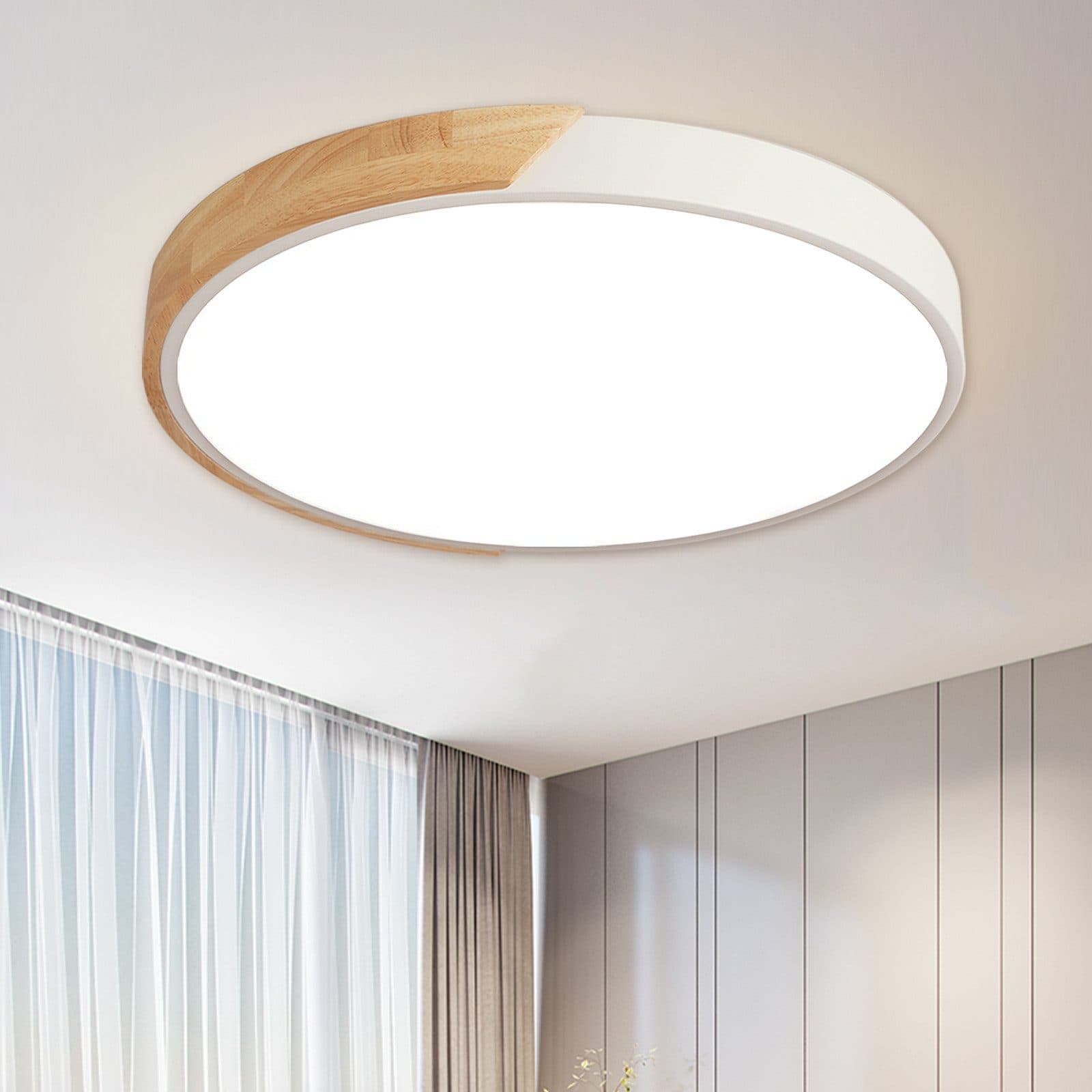 style home LED Deckenleuchte Metall Holz Dimmbar Fernbedienung - Bild 2