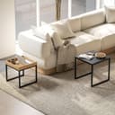 HOMCOM Couchtisch 2er-Set Schwarz Eiche MDF Stahl Bild 2