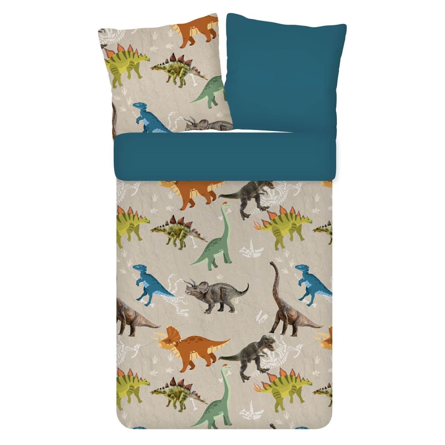 ESPiCO Kinderbettwäsche Dinosaurier Trendy Bedding Baumwolle Blau Beige - Bild 2