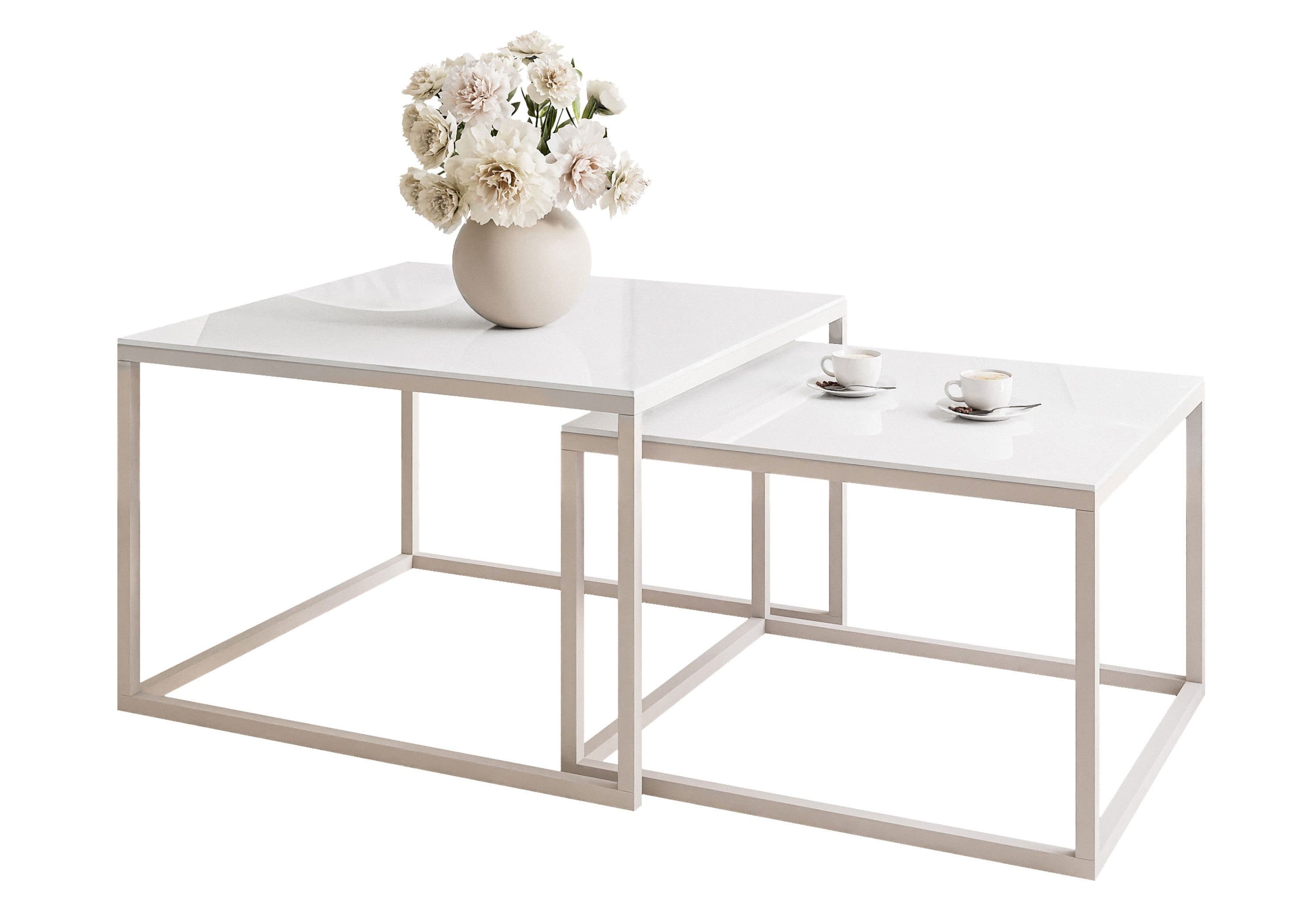 Lookway Couchtisch YOSHI GLASS KASCHMIR Stilvoll & Platzsparend Tisch 2er-Set - Bild 2