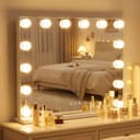 COSTWAY Schminkspiegel Hollywood Spiegel 14 LED-Leuchten 3 Lichtfarben Bild 2