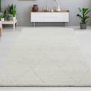 Carpetia Hochflor-Teppich Creme mit Rautenmuster Bild 2