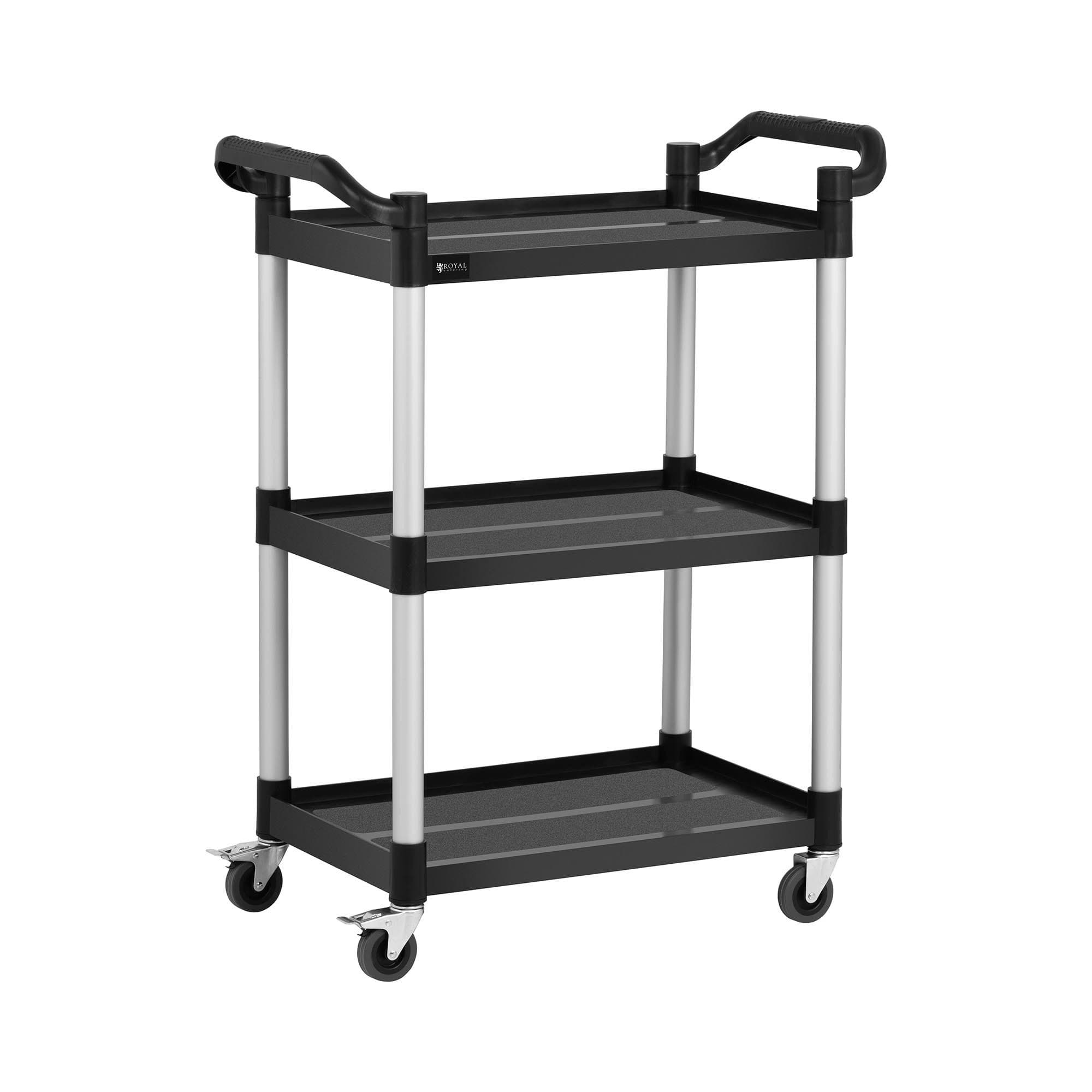 Royal Catering Servierwagen 3 Böden Schwarz Aluminium - Bild 2