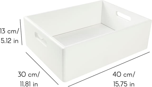Creative Deco Holzkiste XXL Obstkiste Korb Weiß mit Griffen