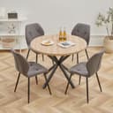 GrandCA HOME Essgruppe 5-tlg. Modernes Tisch- und Stuhlset Grau Bild 2