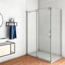 duschspa Eckdusche 8mm NANO Glas Schiebetür mit Seitenwand Bild 2