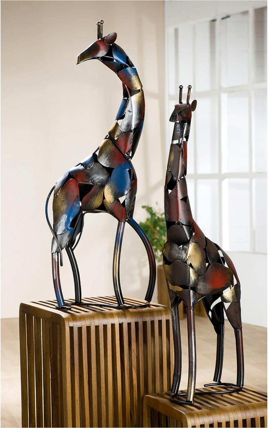 Gilde Tierfigur Giraffe Melman Metall Deko bunt - Bild 2