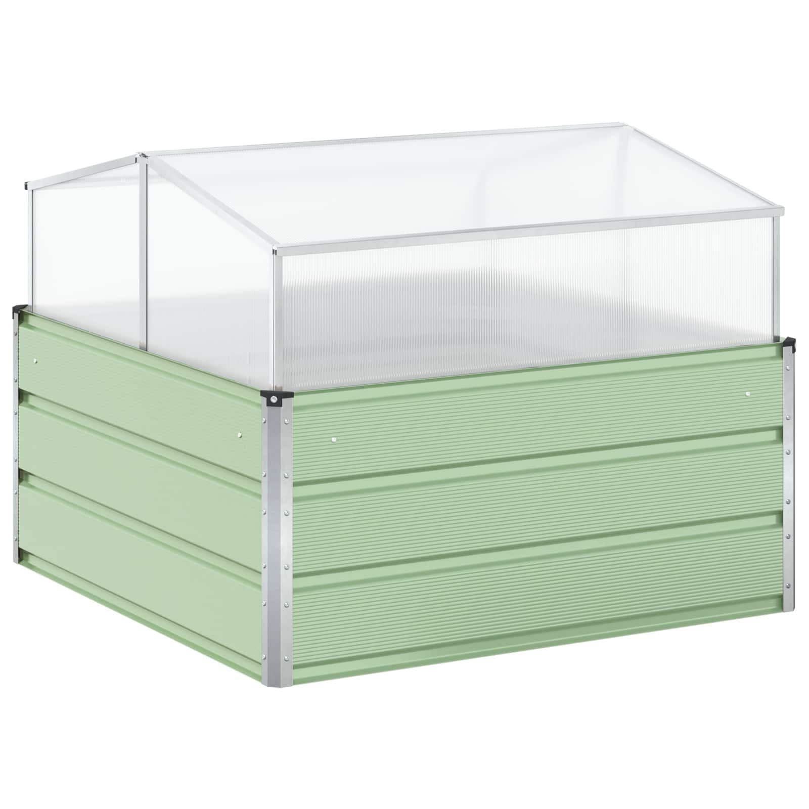 vidaXL Blumentopf Pflanzkübel Pastellgrün Verzinkter Stahl - Bild 2