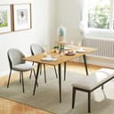 HOMCOM Ausziehbarer Esstisch Natur MDF Stahlbeine Bild 2