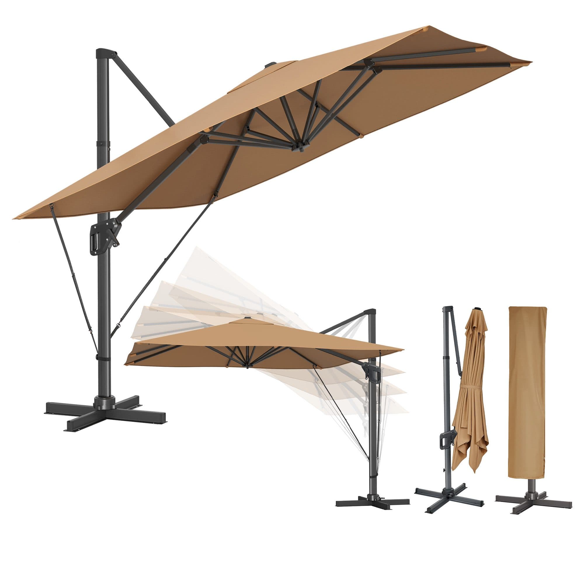 SONGMICS Sonnenschirm 290x290 cm UPF 50+ 360° drehbar - Bild 2