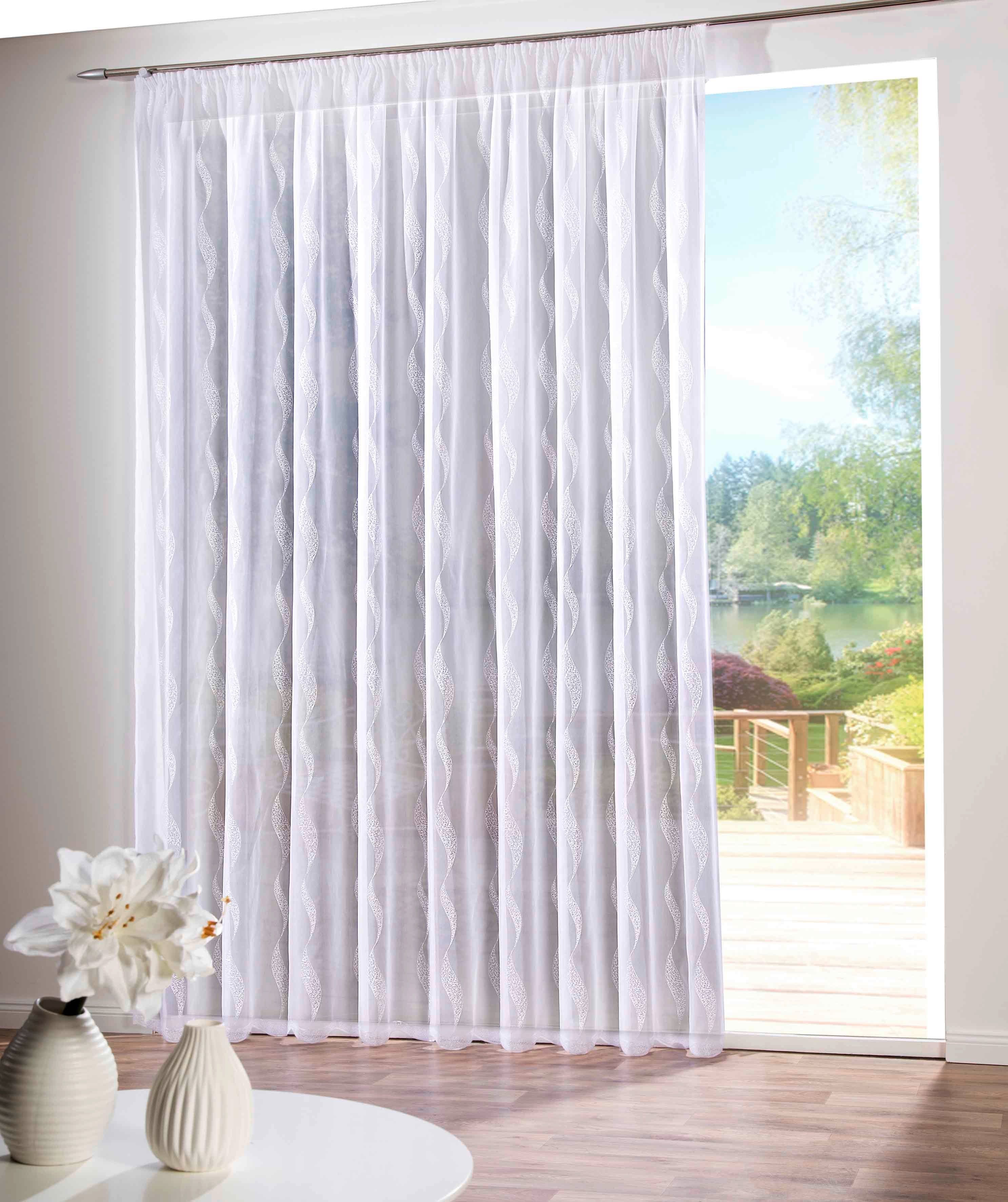 DecoHome24 Gardine Jasmin Weiss Halbtransparent Voile - Bild 2