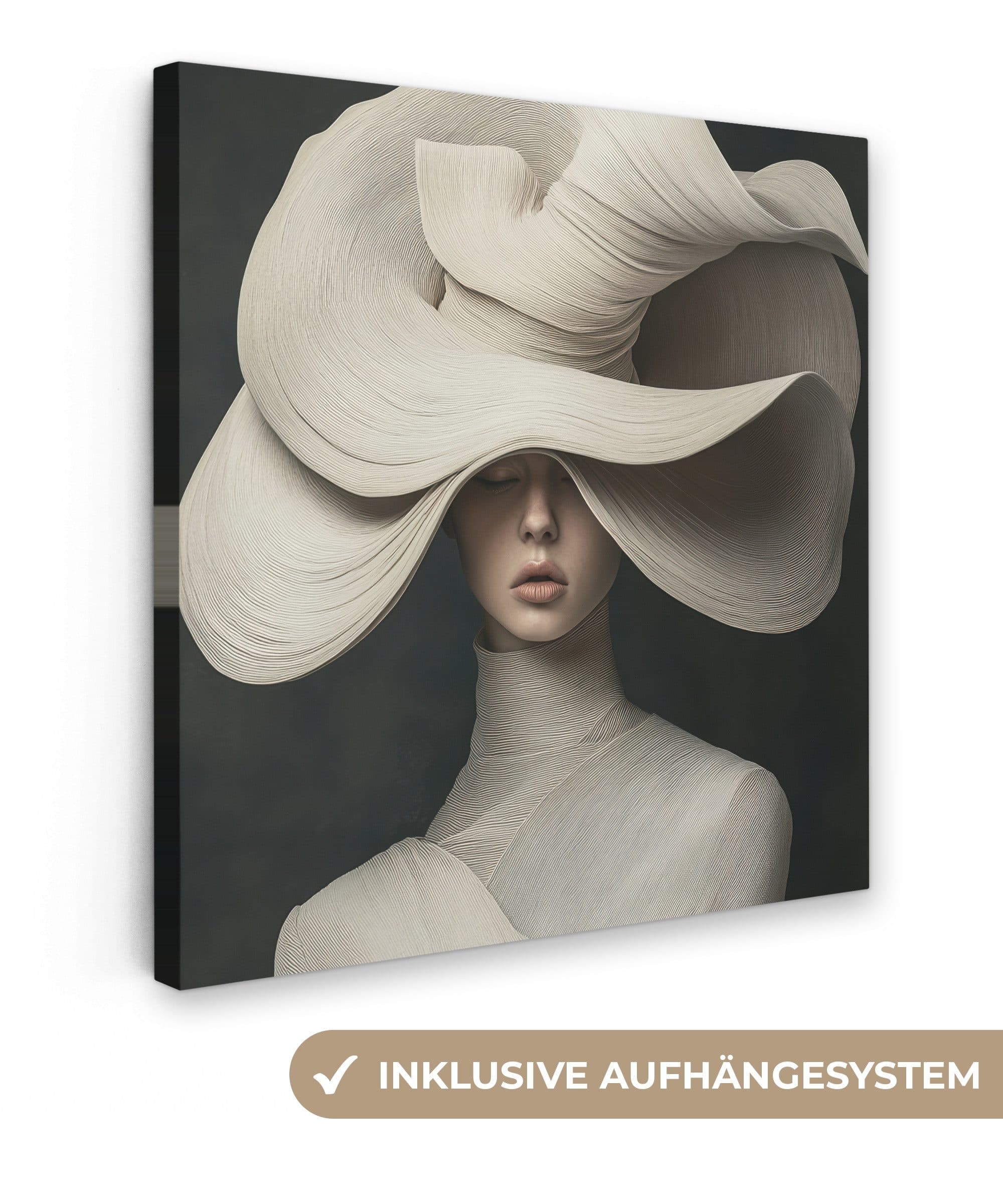 OneMillionCanvasses® Leinwandbild Frau Hut Fotodruck Wandbild - Bild 2