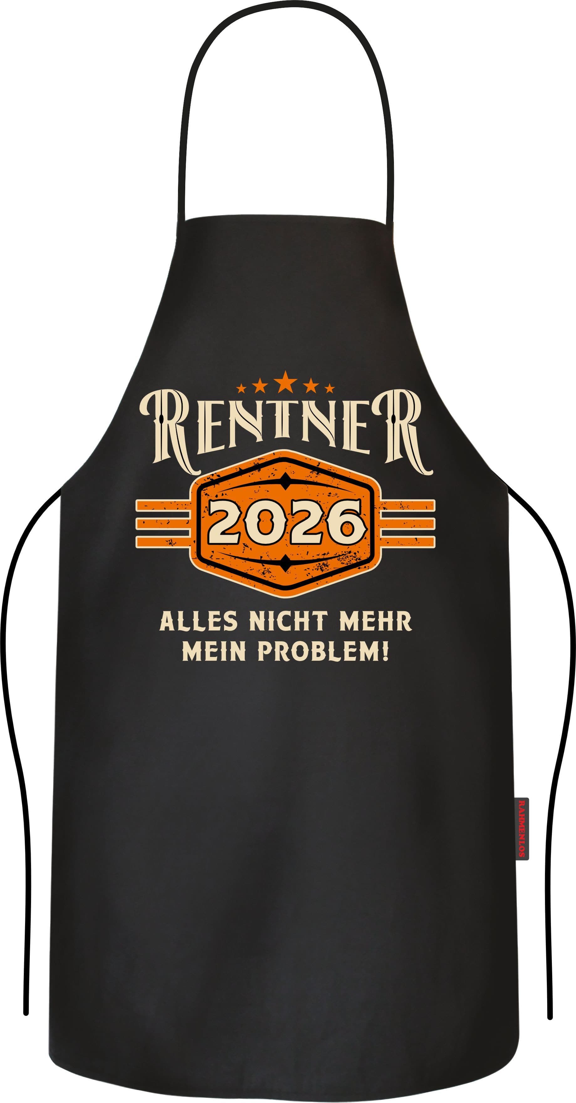 LOBO NEGRO® Grillschürze Rente Schwarz Lustiges Motiv - Bild 2