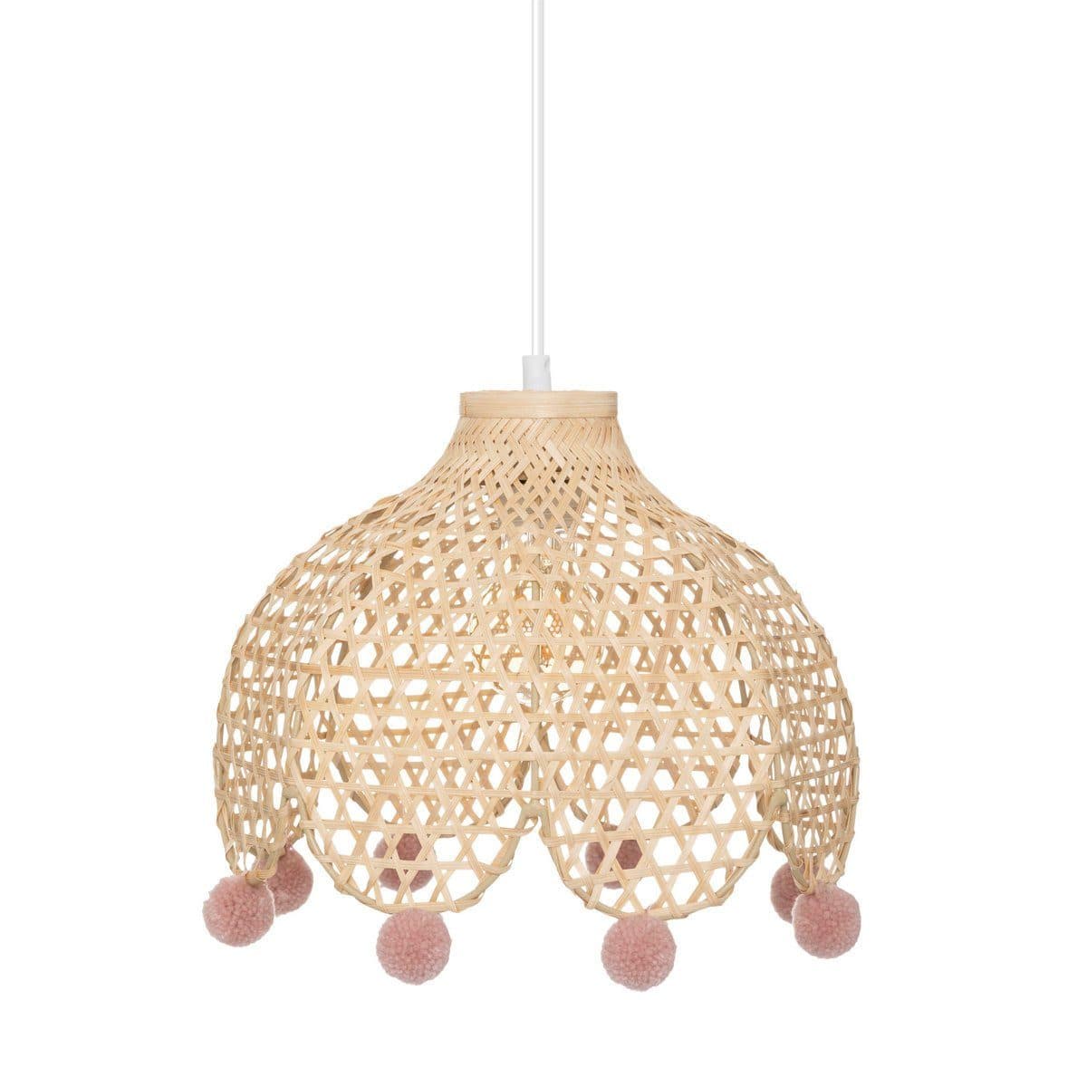 Atmosphera CAMPAGNE Bambus Hängeleuchte Beige Rosa - Bild 2