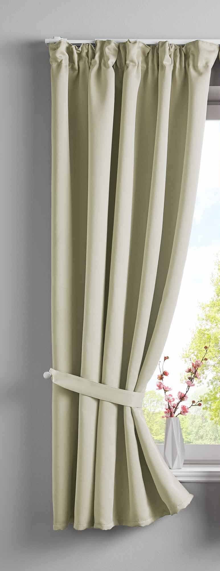 Gardinenbox Verdunkelungsvorhang NewYork Beige mit Raffhalter - Bild 2