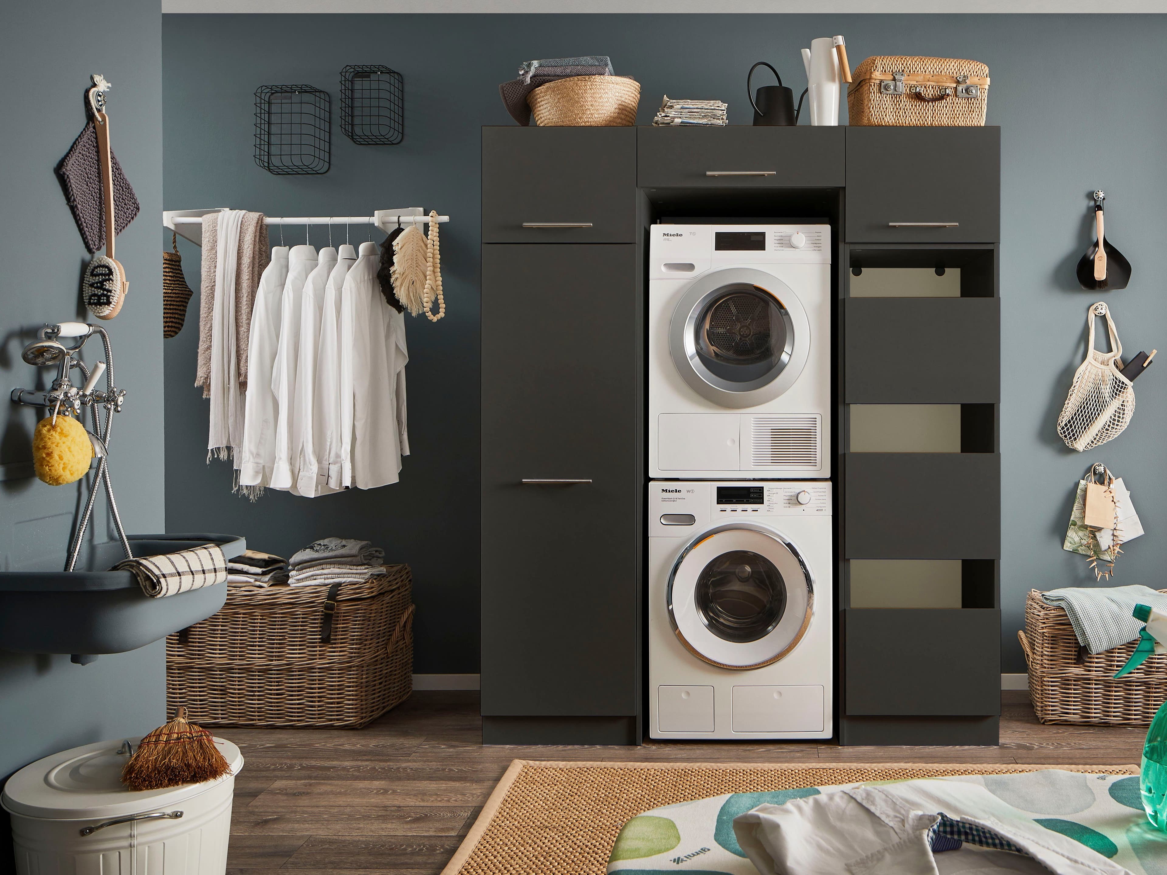 Laundreezy Mehrzweckschrank-Set Anthrazit mit Softclose - Bild 2
