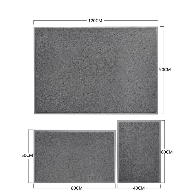 Floordirekt Spaghettimatte Vinylschlingen Eingangsbereich Grau Schwarz
