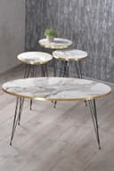 en.casa Couchtisch-Set 4-teilig Marmoroptik Schwarz Bild 2