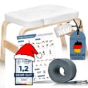 VALENESS Kopfstandhocker Weiß Massivholz Yoga Hocker mit Zubehör Bild 2