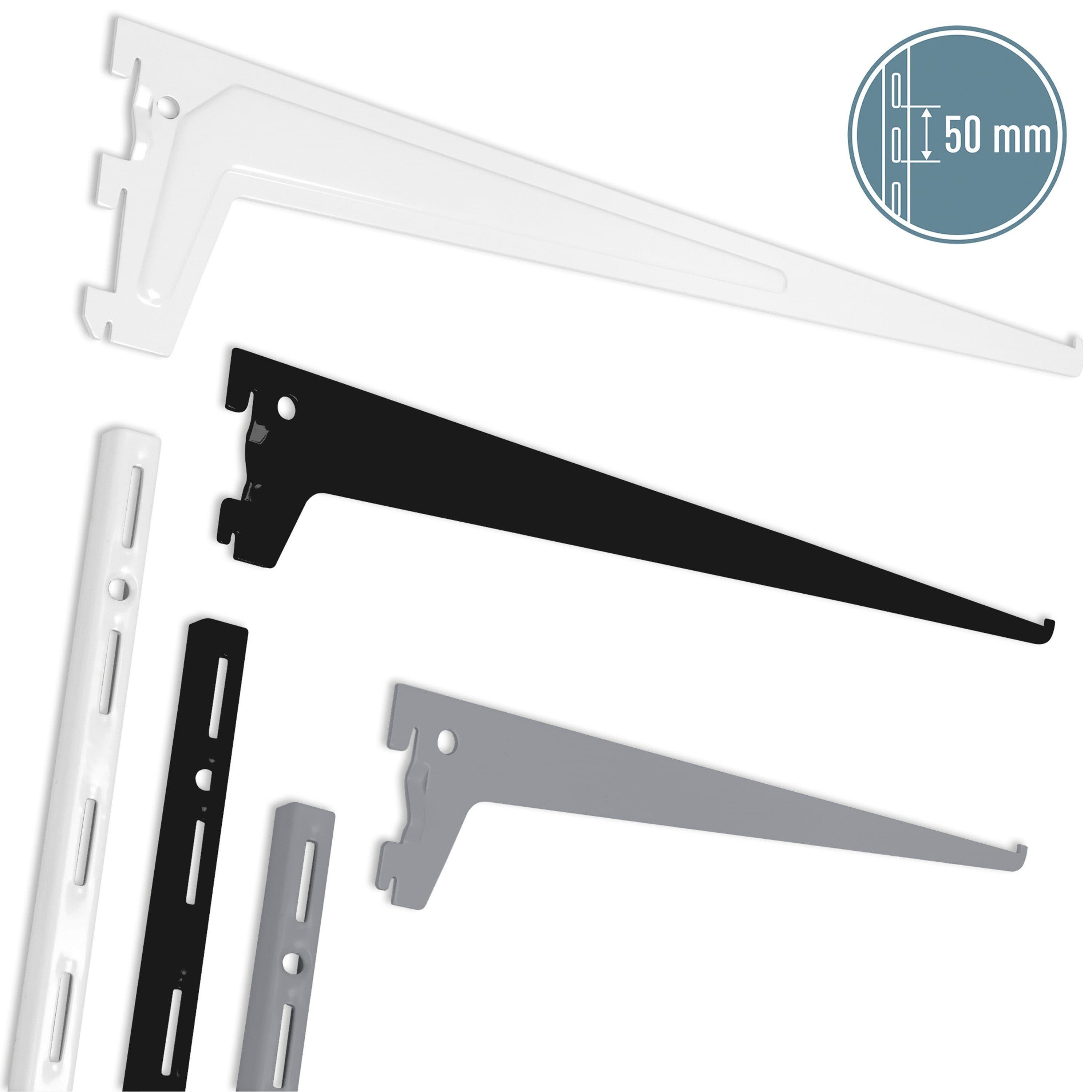 ib style Wandregal 2er Set Regalbodenträger Regalträger 1-reihig 25cm weiß - Bild 2