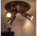 GLOBO LIGHTING Deckenleuchte Rustikal Holz Messing E14 Bild 2