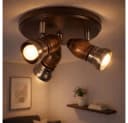 GLOBO LIGHTING Deckenleuchte Rustikal Holz Messing E14 Bild 4