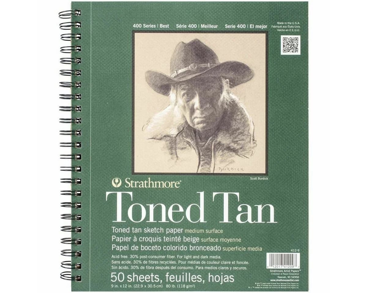 Strathmore Artist Papers™ Skizzenblock Toned Tan, Spiralblock, 50 Blatt