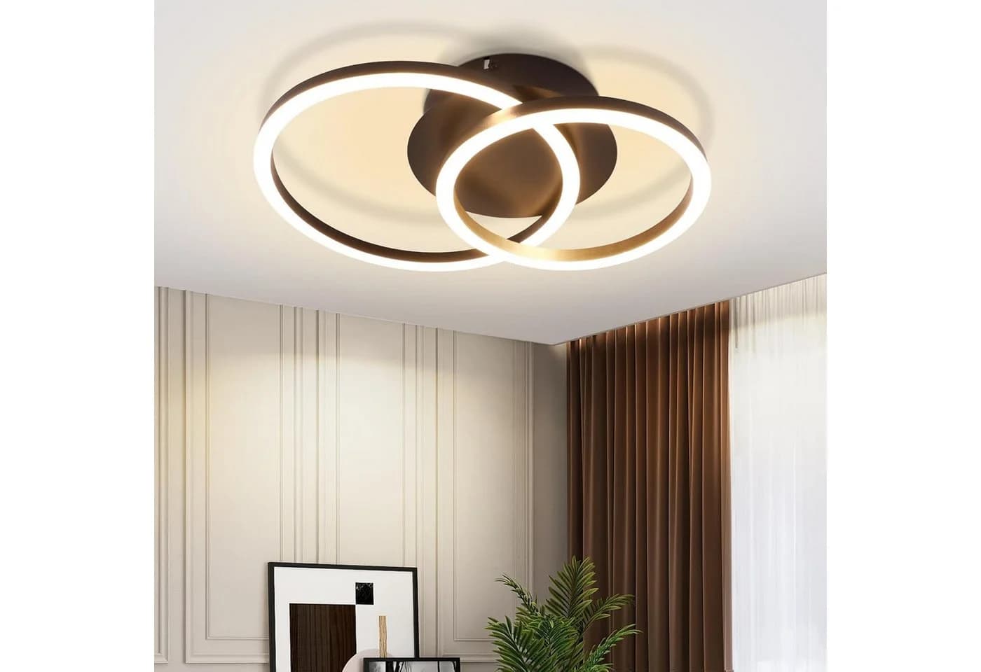 ZMH LED Deckenleuchte 2 Ringe Modern Runde Deckenlampe 24W 3000K Warmweiß - Bild 2