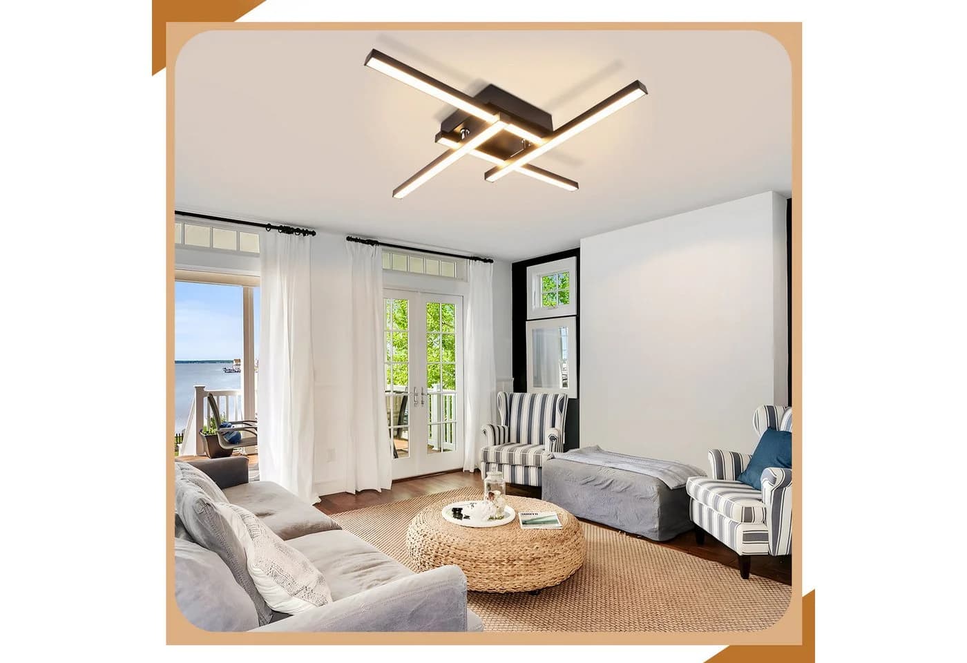 ZMH LED Deckenleuchte 4-flammig Schwarz Modern - Bild 3