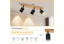 ZMH LED Deckenstrahler 2/3/4 Flammig GU10 Holz-Acryl Deckenleuchte Schwarz Bild 1
