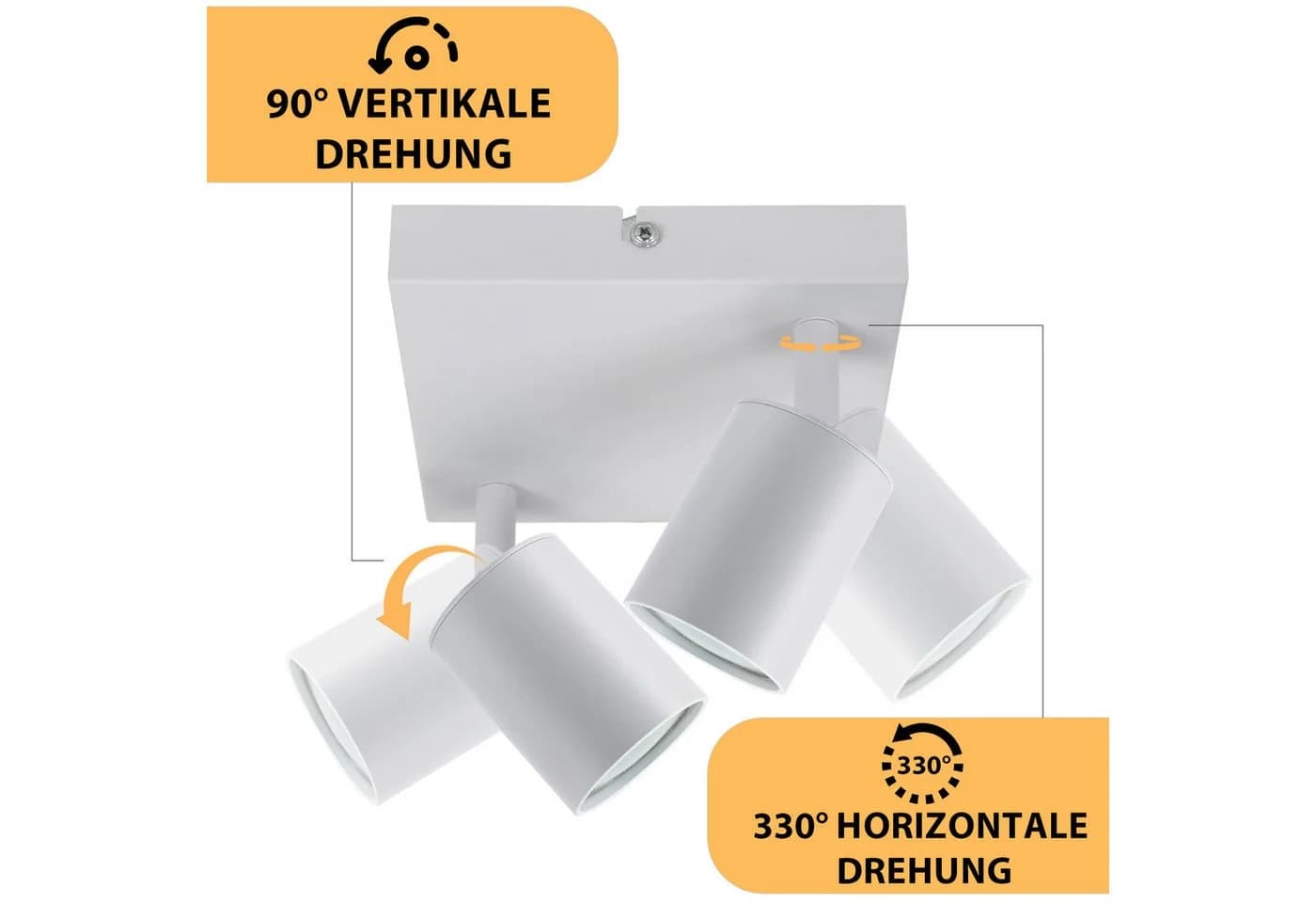 ZMH Deckenstrahler 2-flammig GU10 Weiß Modern Schwenkbar - Bild 4