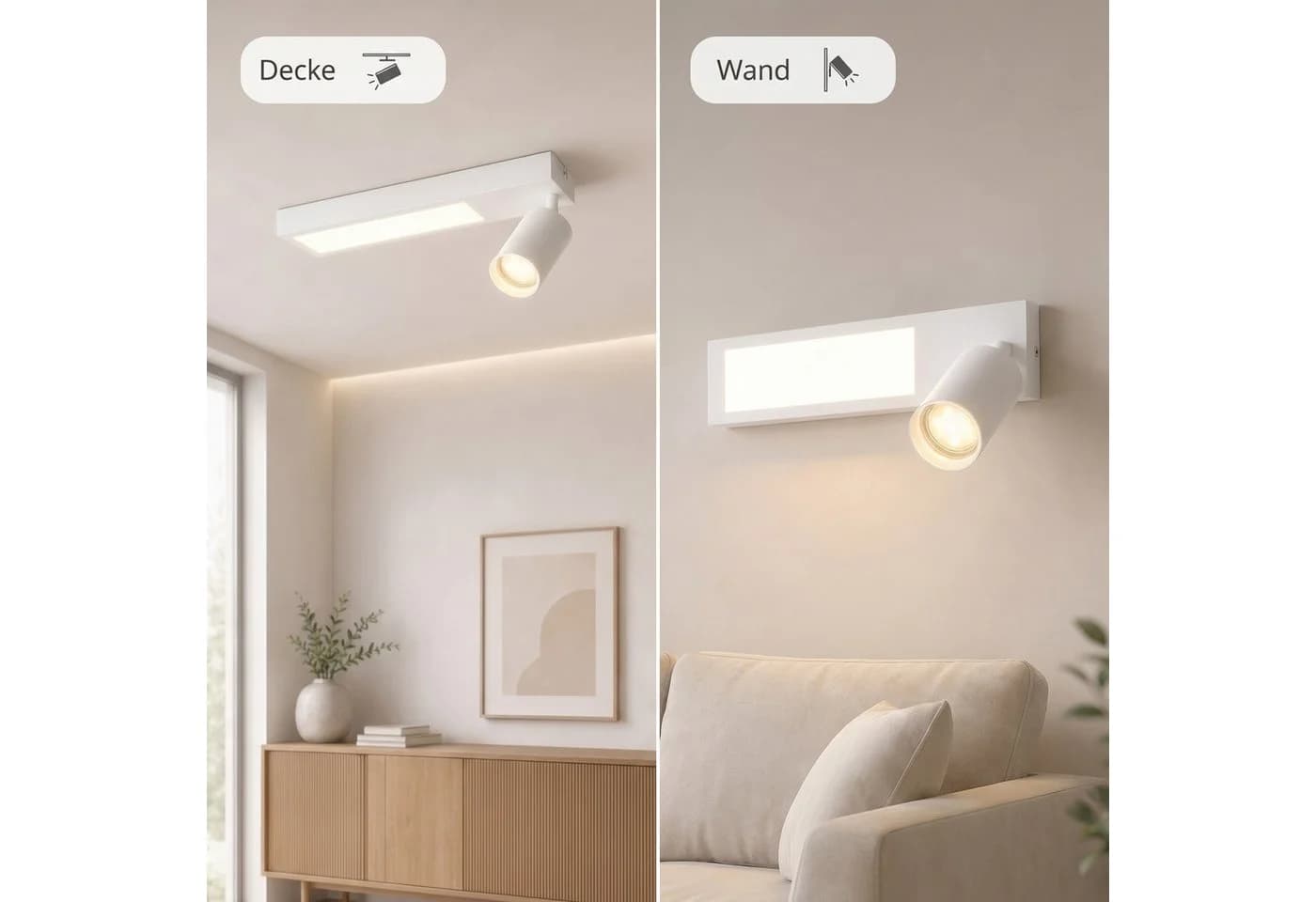 Nettlife Deckenstrahler 1/2/3/4 Flammig GU10 LED Warmweiß Schwenkbar Metall