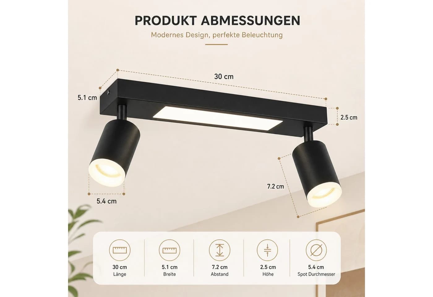 Nettlife Deckenstrahler 1/2/3/4 Flammig GU10 LED Warmweiß Schwenkbar - Bild 3