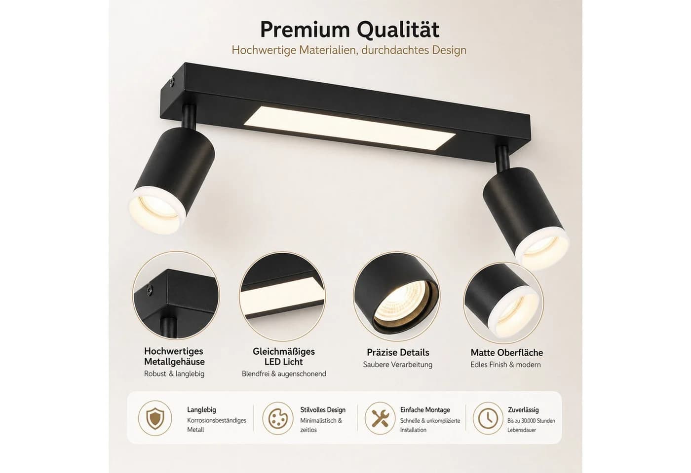 Nettlife Deckenstrahler 1/2/3/4 Flammig GU10 LED Warmweiß Schwenkbar - Bild 5