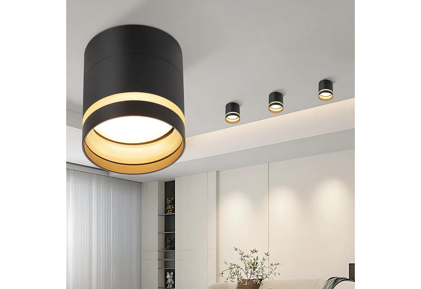 Nettlife LED Aufbaustrahler Schwarz/Weiß Rund Deckenstrahler 5W Spot - Bild 2