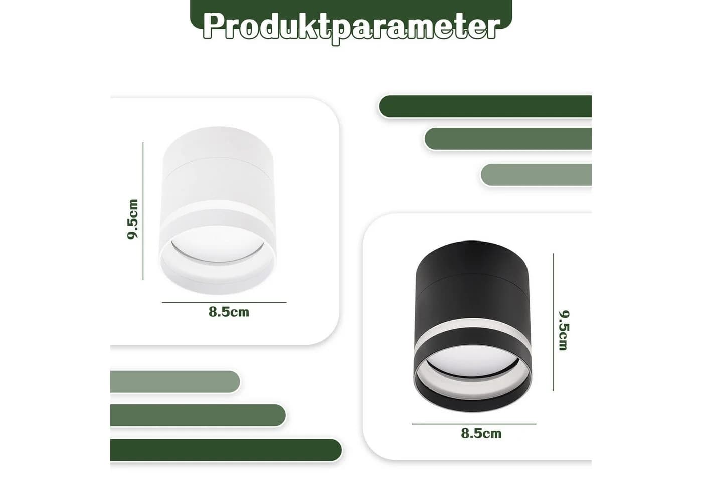 Nettlife LED Aufbaustrahler Schwarz/Weiß Rund Deckenstrahler 5W Spot - Bild 3