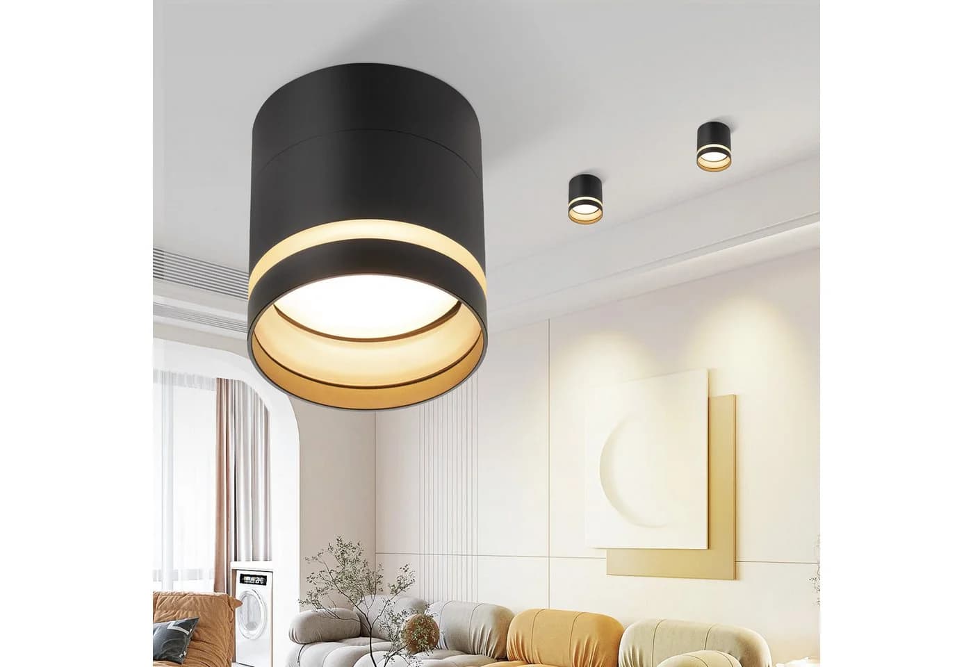 Nettlife LED Aufbaustrahler Schwarz/Weiß Rund Deckenstrahler 5W Spot - Bild 5