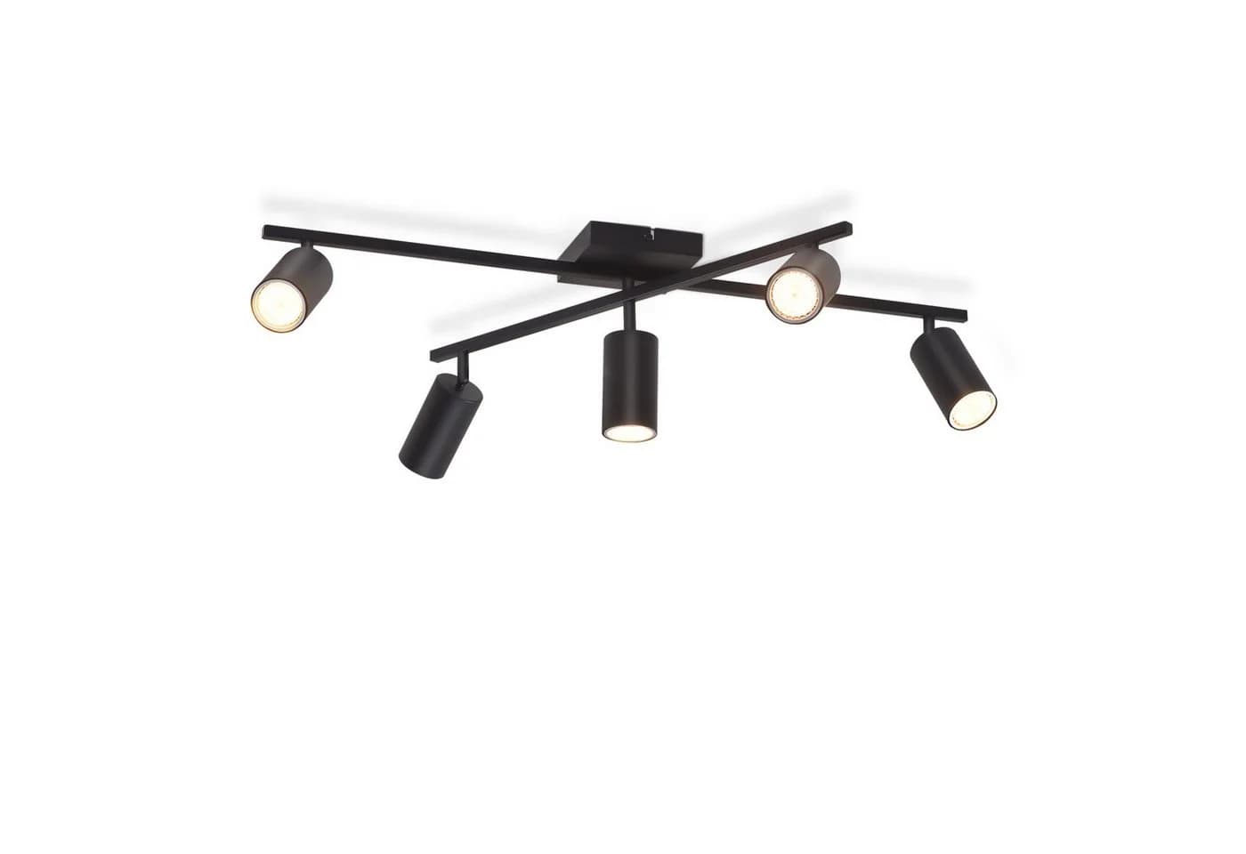 Nettlife Deckenstrahler Schwarz 5 flammig GU10 modern Schwenkbar - Bild 2