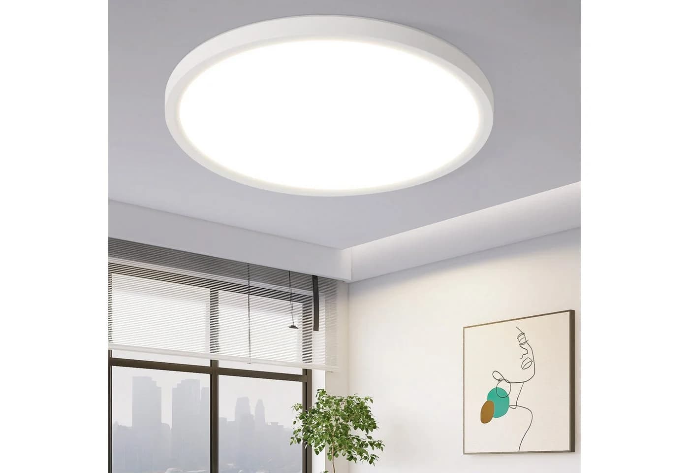 Nettlife LED Deckenleuchte Flach 22cm Warmweiß Nicht Dimmbar - Bild 2
