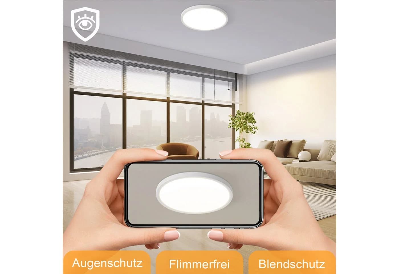 Nettlife LED Deckenleuchte Flach 22cm Warmweiß Nicht Dimmbar - Bild 3