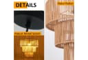 Nettlife Pendelleuchte Esstisch Rattan 150cm E27 1-flammig Boho Retro Bild 3