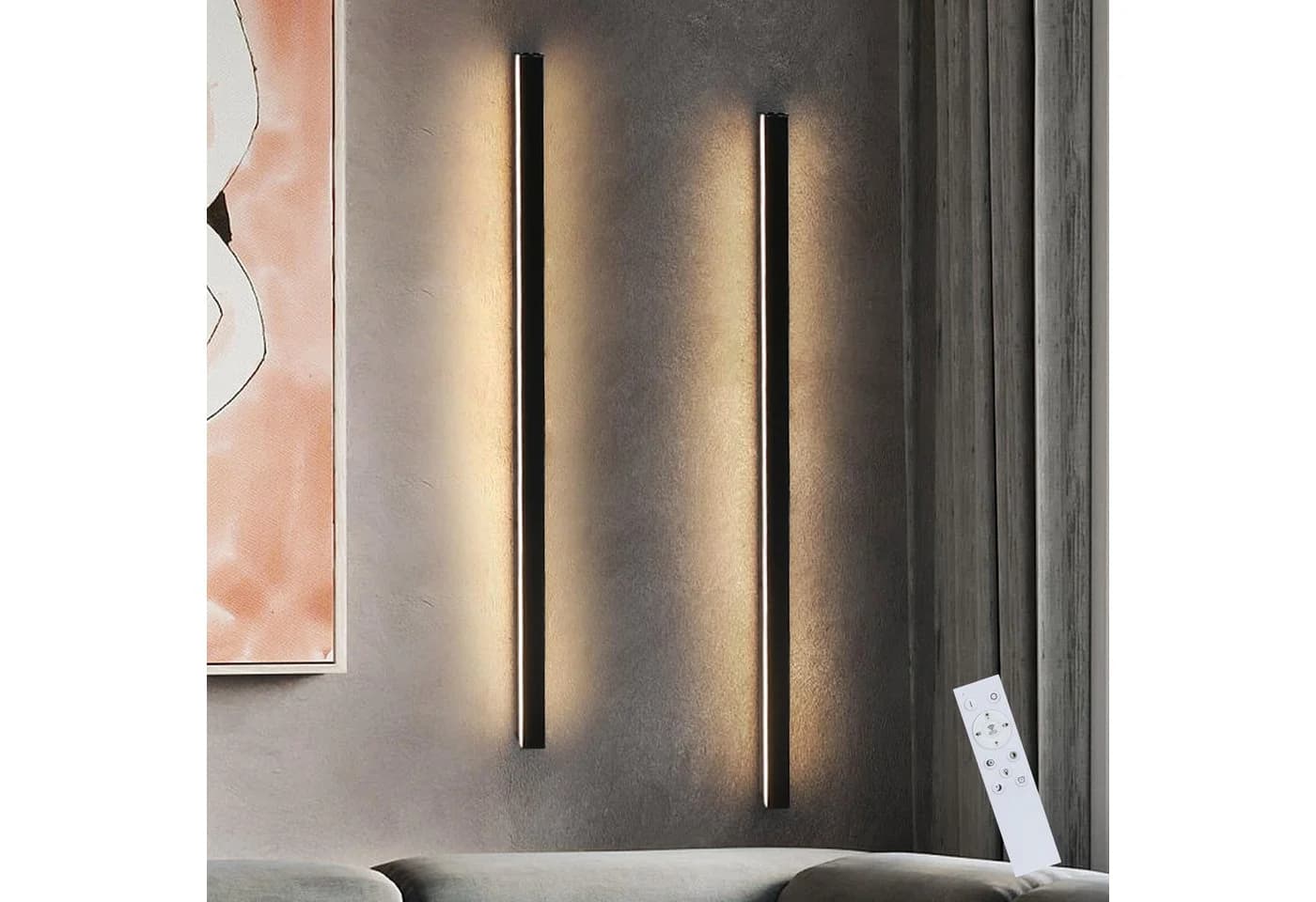 Nettlife LED Wandleuchte Schwarz Modern 60CM Dimmbar - Bild 2