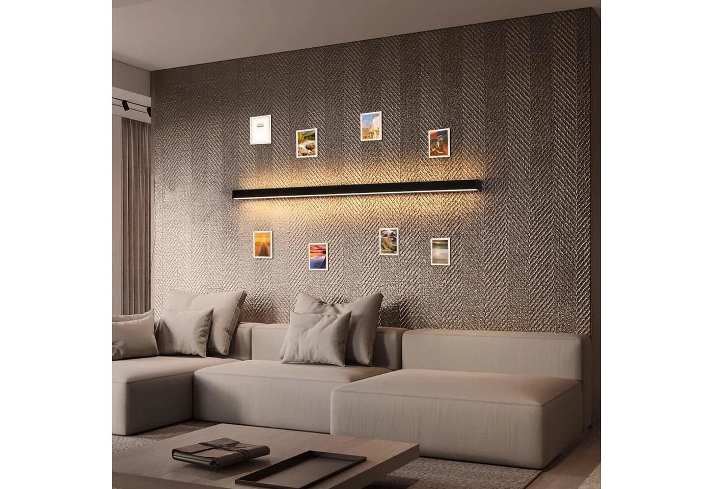 Nettlife LED Wandleuchte Schwarz Modern 60CM 21W Up Down innen Wandbeleuchtung