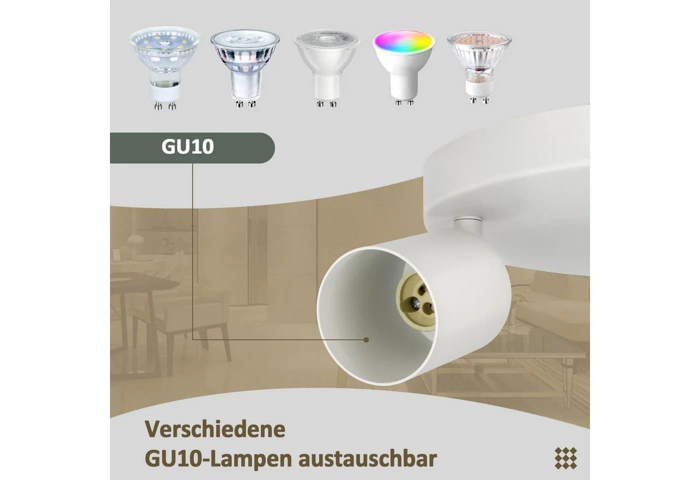Nettlife Deckenstrahler 2 Flammig Schwarz GU10 Modern Schwenkbar - Bild 5