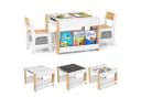 COSTWAY Kindersitzgruppe 3-tlg. Holz mit Aufbewahrungsboxen & Bücherregalen Bild 2