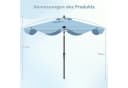 COSTWAY Terrassenschirm Beige mit Kurbel & Volant neigbar Bild 3