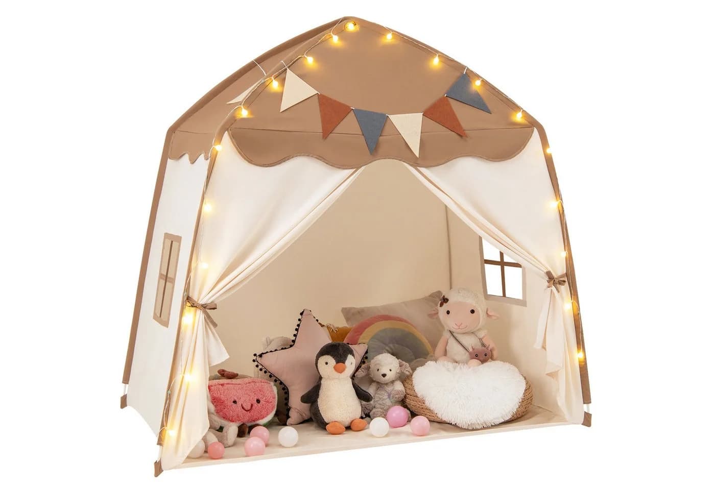 COSTWAY Spielzelt Kinder Spielhaus Boho-Stil 157 x 98 x 148 cm - Bild 2