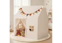 COSTWAY Spielzelt Spielhaus Kinder Indoor Beige Lichterketten Flaggen Bild 1