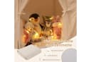 COSTWAY Spielzelt Spielhaus Kinder Indoor Beige Lichterketten Flaggen Bild 4
